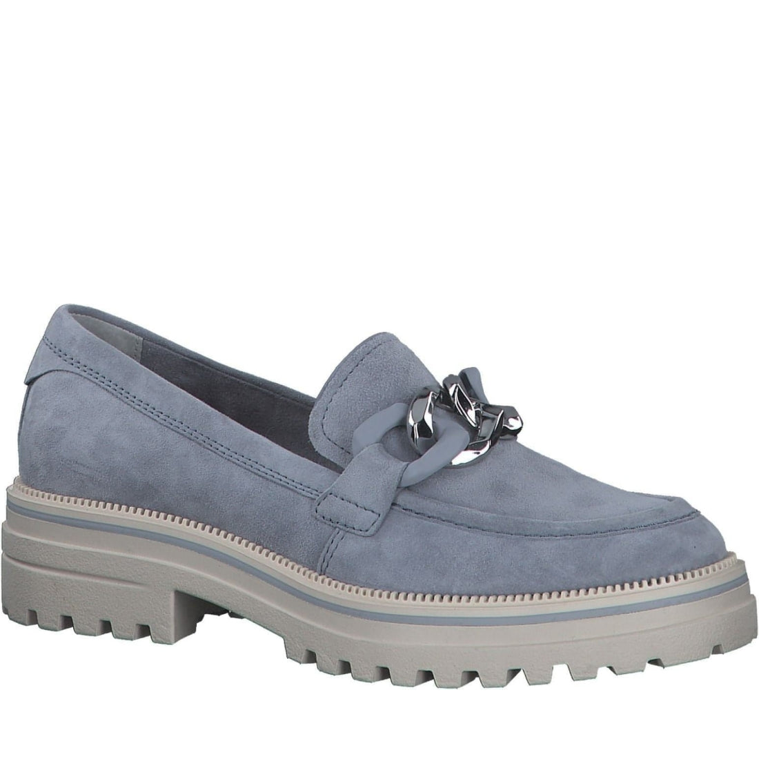 Tamaris womens light blue casual closed loafers | Vilbury London