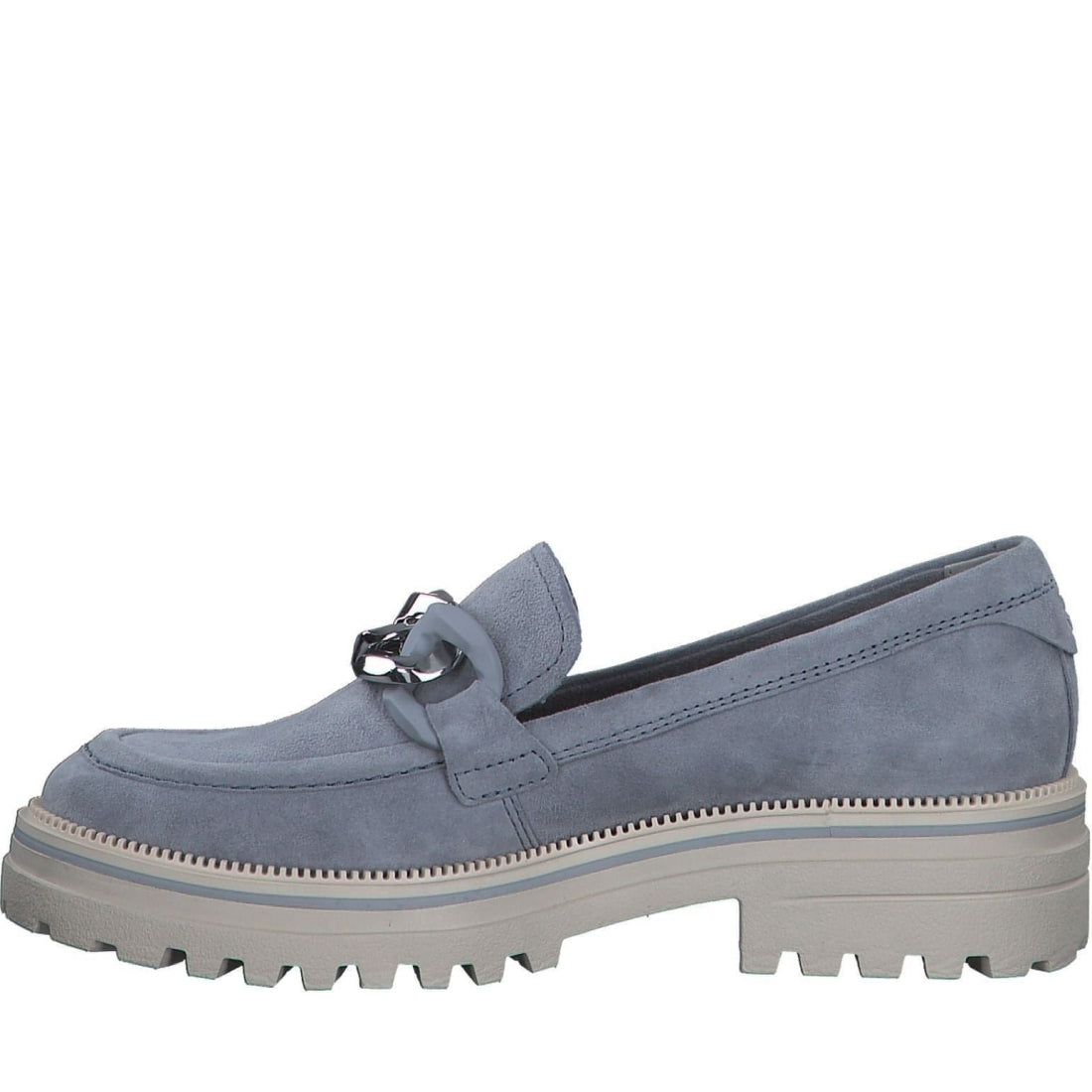 Tamaris womens light blue casual closed loafers | Vilbury London