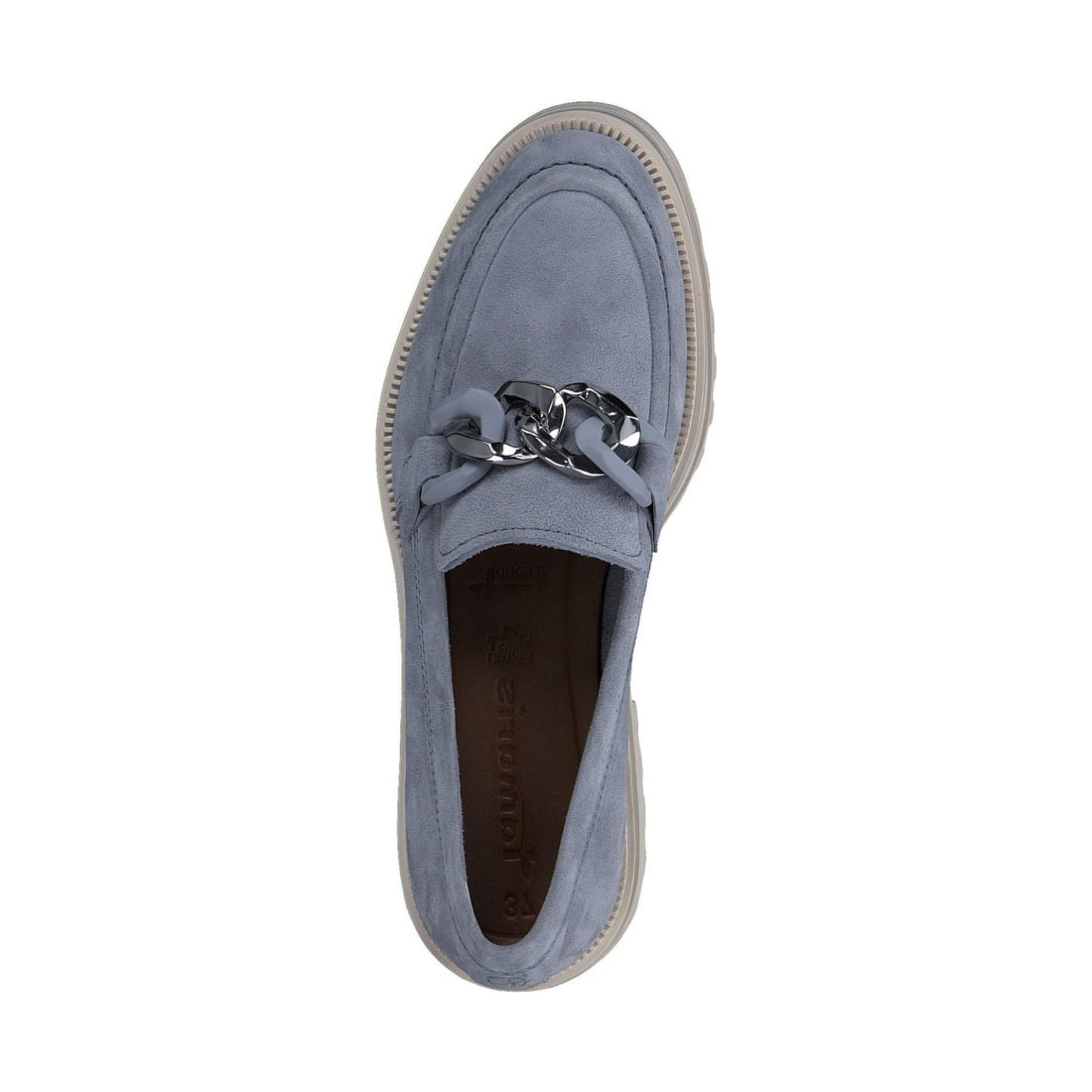 Tamaris womens light blue casual closed loafers | Vilbury London