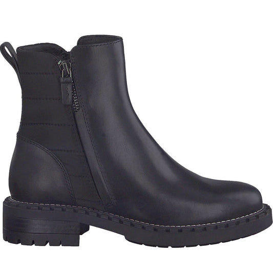 Tamaris womens black casual closed booties | Vilbury London