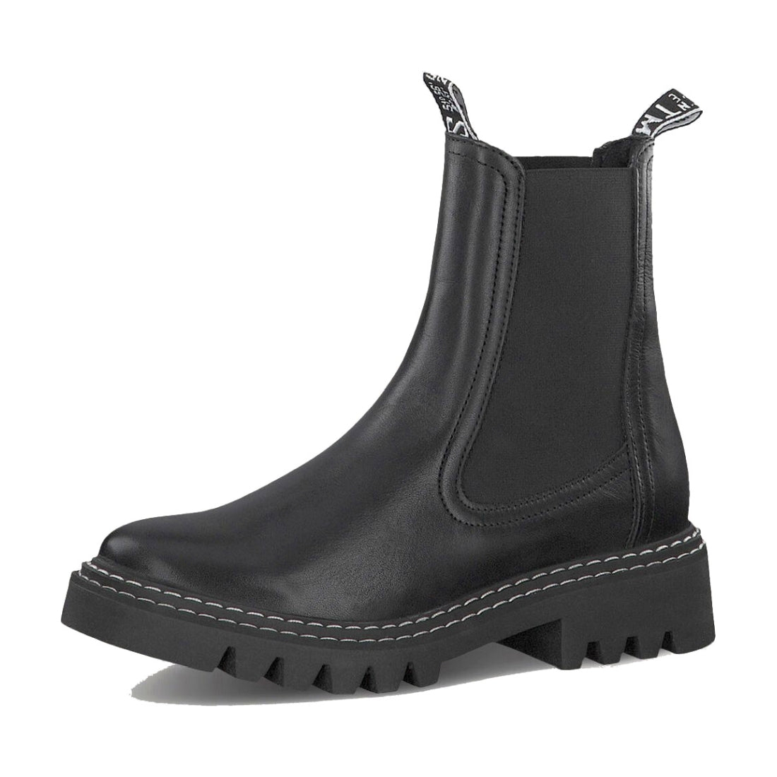 Tamaris womens black casual closed booties | Vilbury London