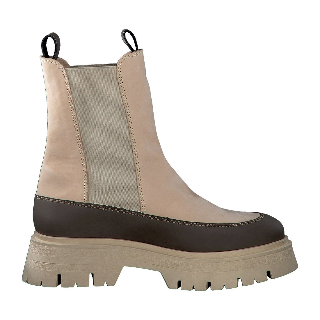 Tamaris womens beige casual closed booties | Vilbury London