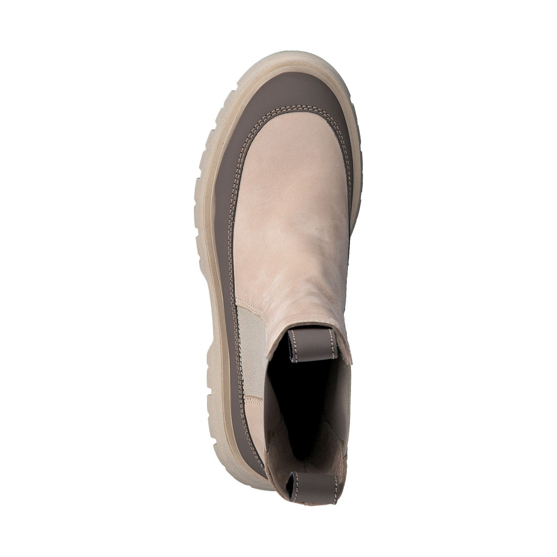 Tamaris womens beige casual closed booties | Vilbury London