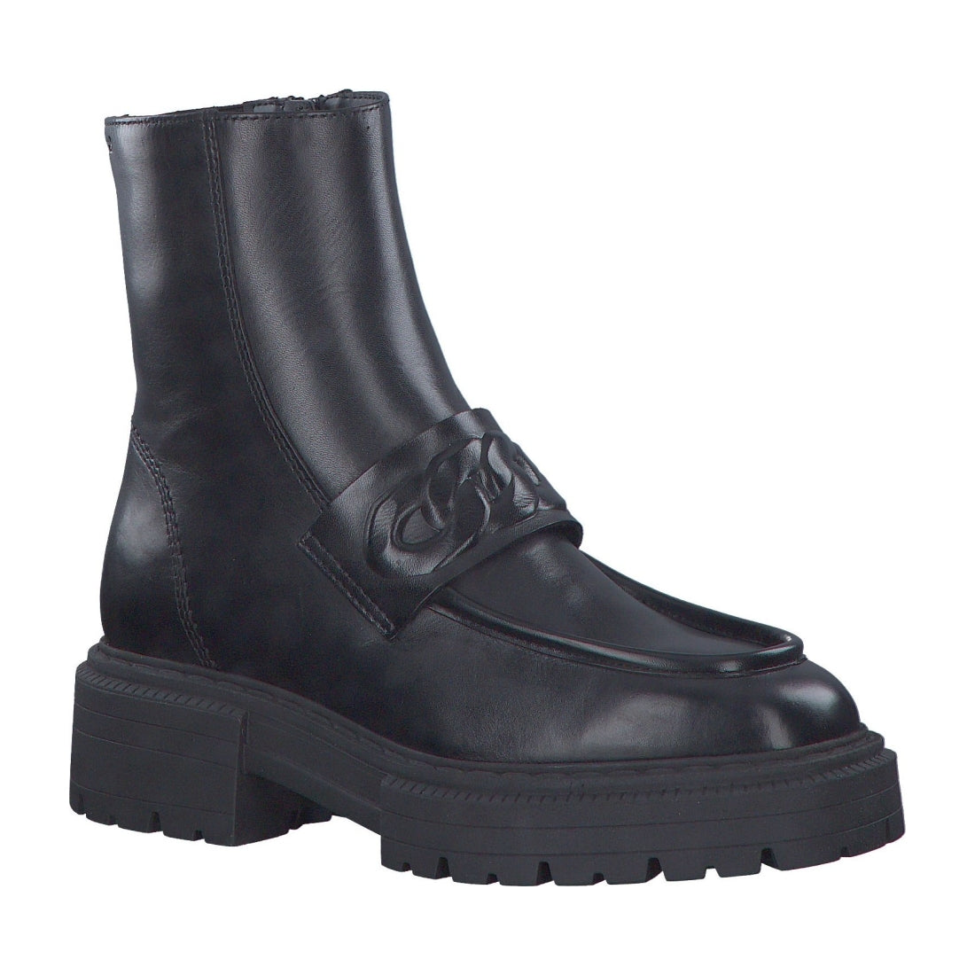 Tamaris womens black casual closed booties | Vilbury London