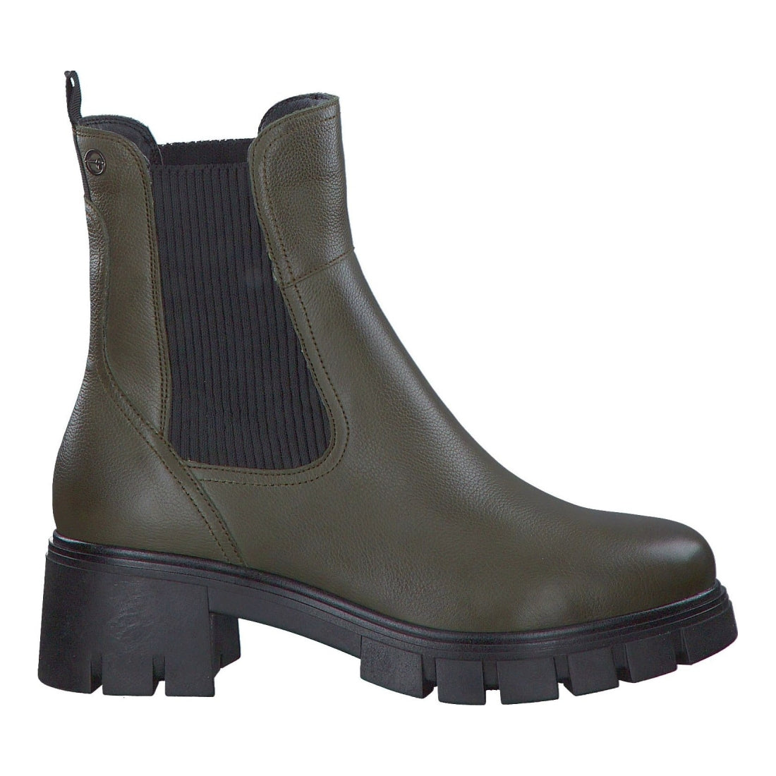 Tamaris womens green casual closed booties | Vilbury London