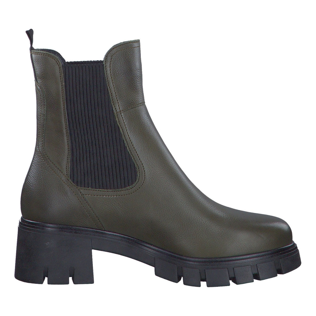 Tamaris womens green casual closed booties | Vilbury London