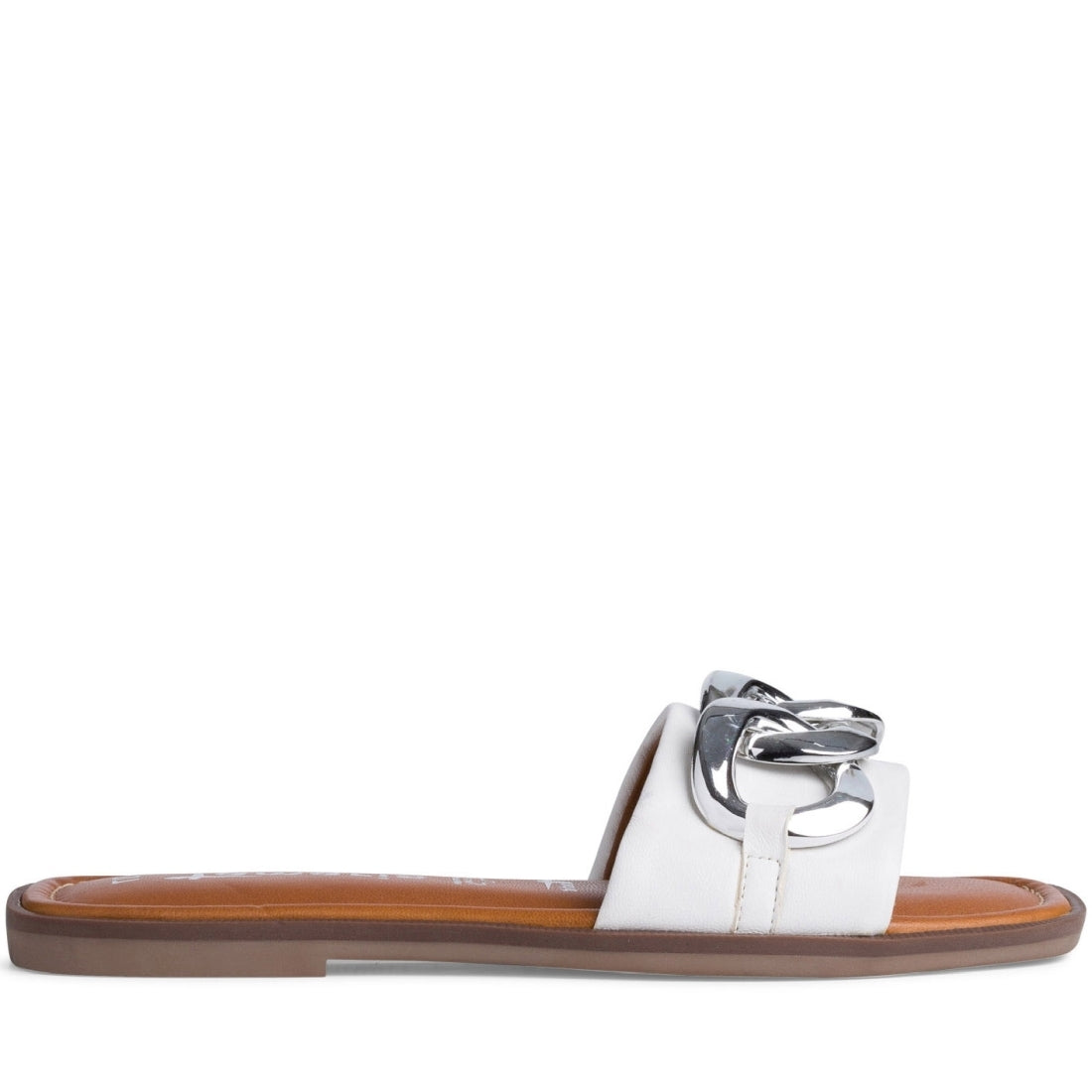 Tamaris Womens white casual open slippers | Vilbury London