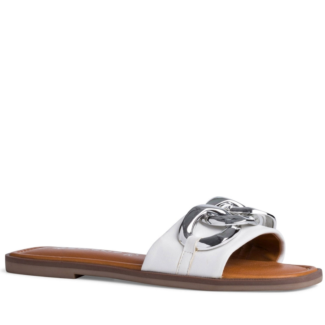 Tamaris Womens white casual open slippers | Vilbury London