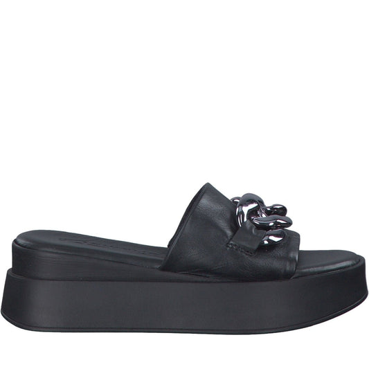 Tamaris womens black casual open slippers | Vilbury London