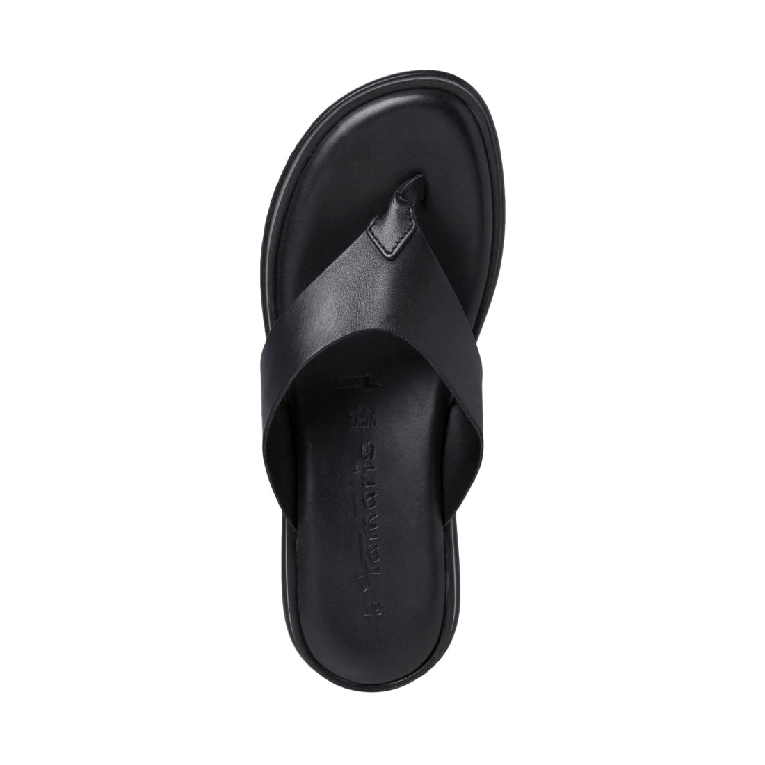 Tamaris Womens black casual open slippers | Vilbury London