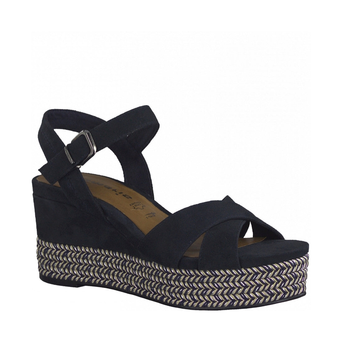 Tamaris Womens navy casual open sandals | Vilbury London