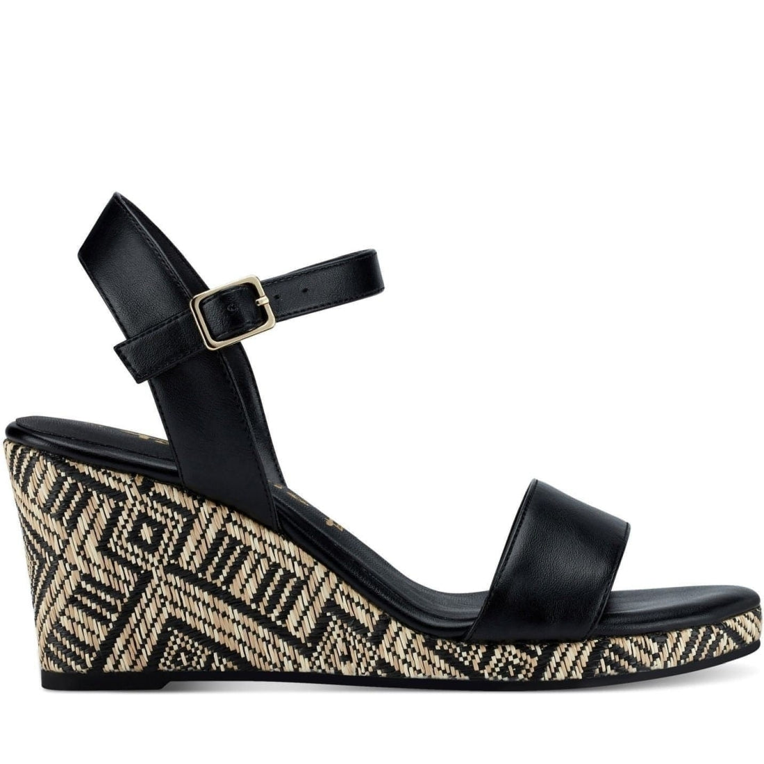 Tamaris womens black elegant open sandals | Vilbury London