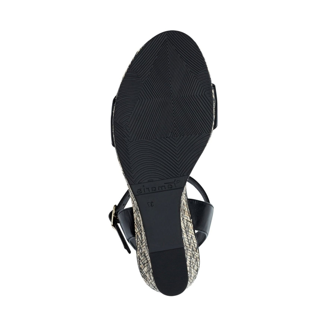 Tamaris womens black elegant open sandals | Vilbury London