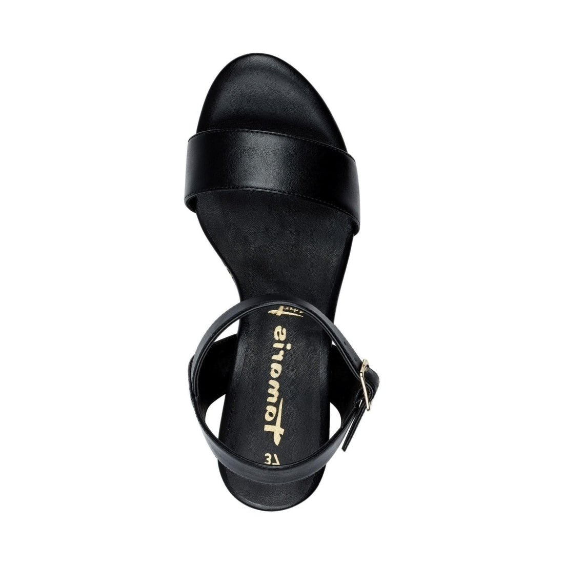 Tamaris womens black elegant open sandals | Vilbury London