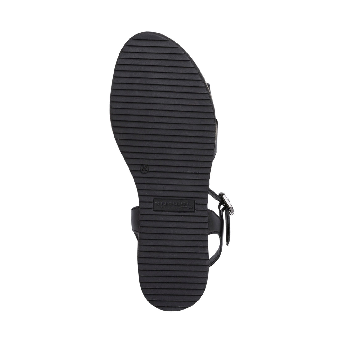 Tamaris Womens black casual open sandals | Vilbury London