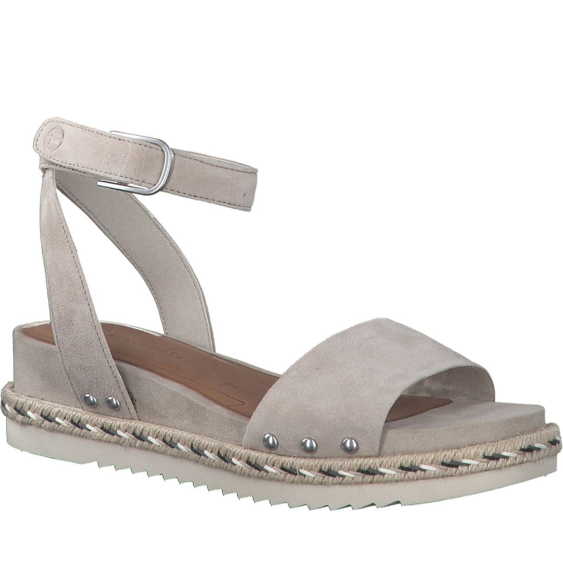 Tamaris womens taupe casual open sandals | Vilbury London