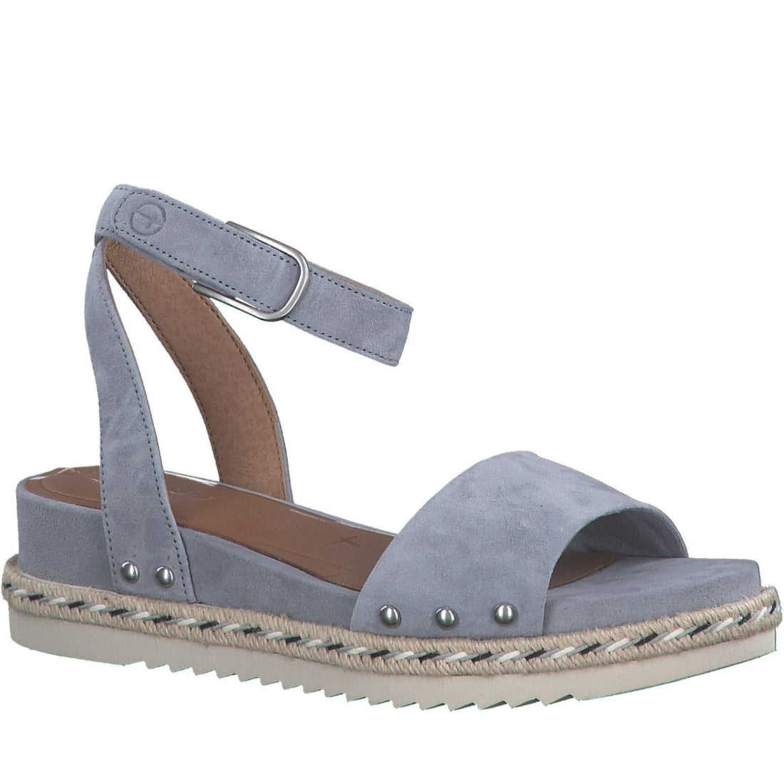 Tamaris womens light blue casual open sandals | Vilbury London