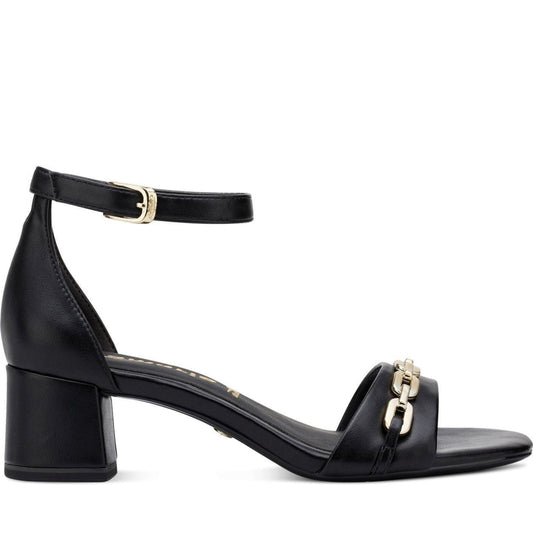 Tamaris womens black elegant open sandals | Vilbury London