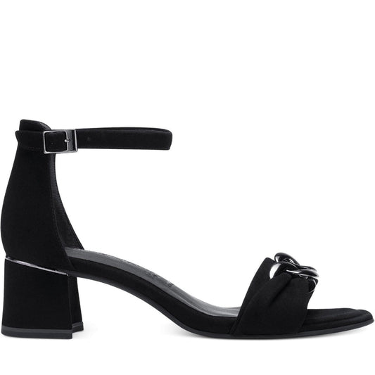 Tamaris womens black elegant open sandals | Vilbury London