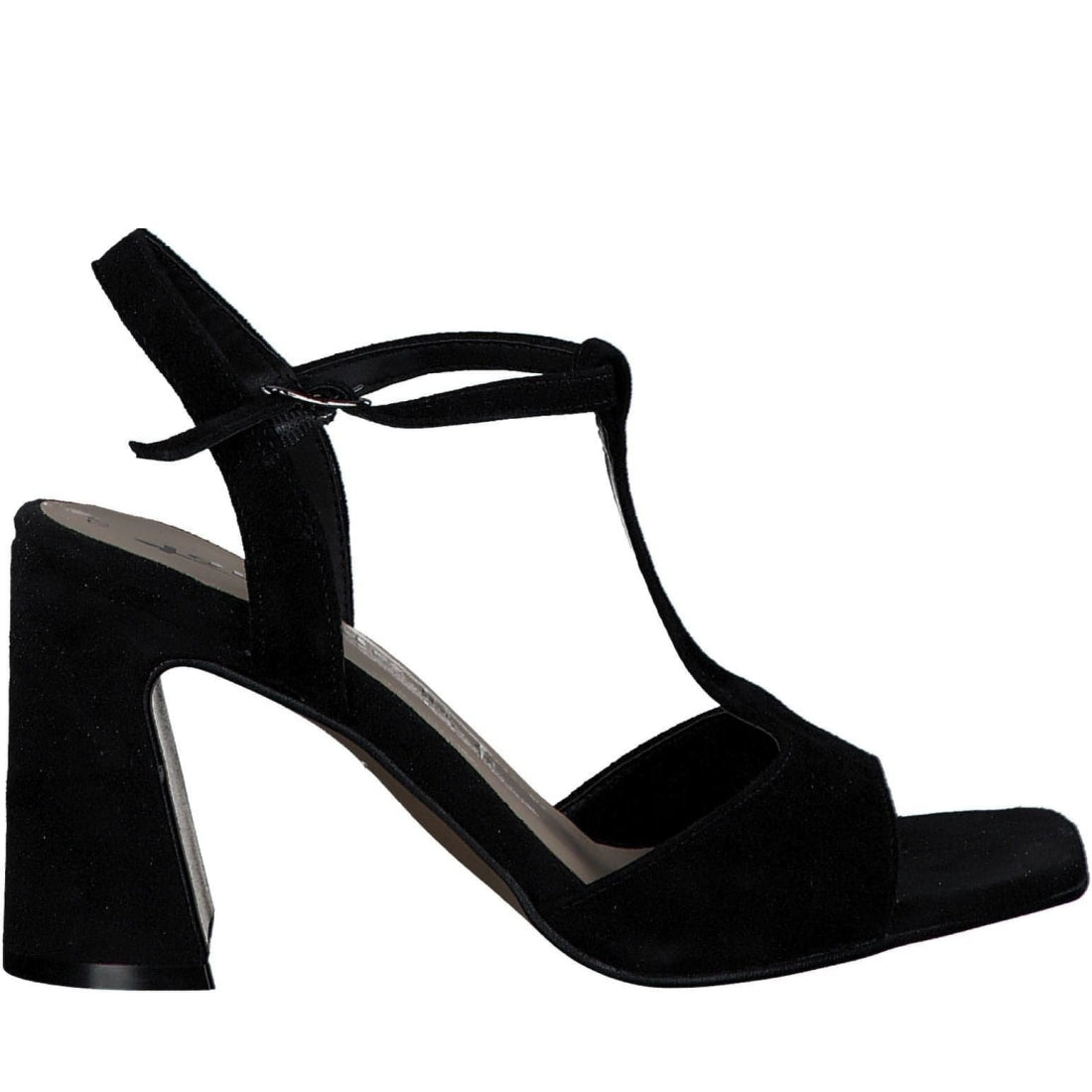 Tamaris womens black elegant open sandals | Vilbury London