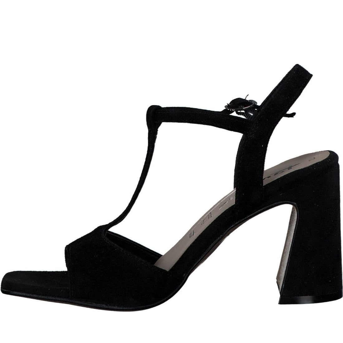 Tamaris womens black elegant open sandals | Vilbury London