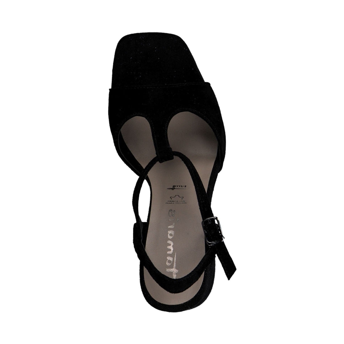 Tamaris womens black elegant open sandals | Vilbury London