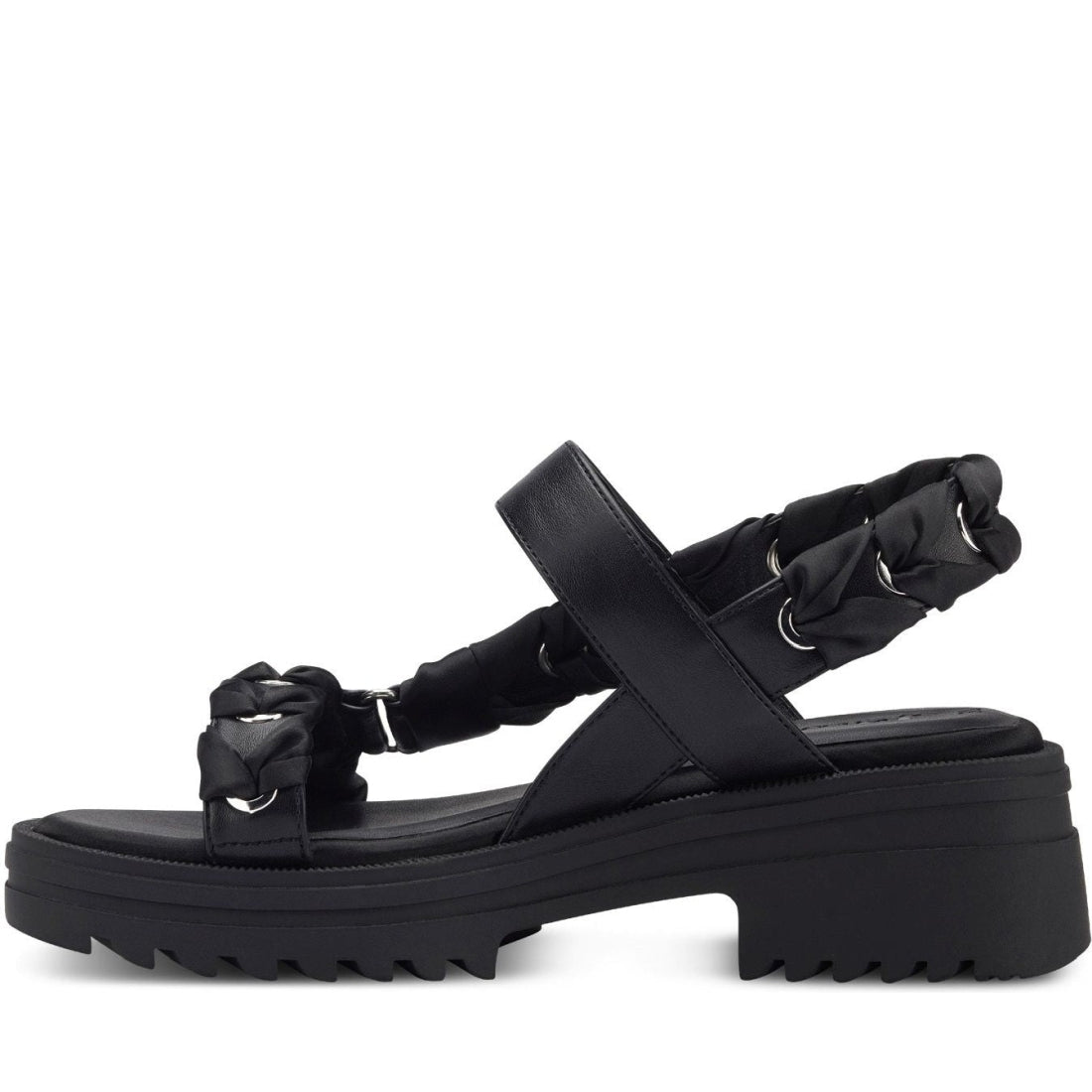 Tamaris womens black casual open sandals | Vilbury London